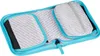 An open turquoise pencil case with a separate zippered compartment inside. Anteprima dell’immagine prodotto