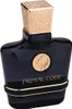 A product shot of a dark blue perfume bottle with a gold cap and accents. Podgląd zdjęcia produktu