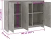 vidaXL Credenza grigio cemento 102x33x75 cm materiale a Anteprima dell’immagine prodotto 8