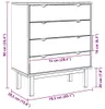 Comodino a cassetti vidaXL OTTA 76,5x39,5x90 cm in legno Anteprima dell’immagine prodotto 8