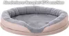 A pet bed with a fluffy interior and a beige exterior. Produktbild-Vorschau