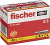 A cardboard box containing Fischer brand wall plugs. Produktbild-Vorschau