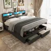 Boxspringbett Polsterbett 180x200 cm mit LED, hydraulischem Produktbild-Vorschau 2