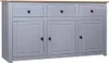 vidaXL Sideboard Grau 135x40x80 cm Kiefernholz Panama Produktbild-Vorschau 8