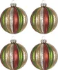 Clayre & Eef Weihnachtskugel 4er Set Ø 8 cm Rot Grün Glas Produktbild-Vorschau 1