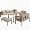 Gartenlounge-Set 5-teilig Ecksofa mit Tisch & Hocker, 150kg Produktbild-Vorschau 15