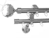 Innenlauf Edelstahl Look Gardinenstange 20mm Wandträger Produktbild-Vorschau 1