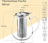 Wilmax | Glasteekanne mit Edelstahlsieb | 600 ml | Teesieb Produktbild-Vorschau 3