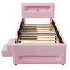 Flieks Polsterbett 90x200cm mit Led, Kinderbett Einzelbett Produktbild-Vorschau 6