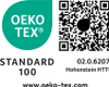 OEKO-TEX STANDARD 100 certification logo and QR code. Produktbild-Vorschau
