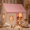 Domek Namiot Dla Dzieci 130x125x95 cm Czerwono-Beżowy Z Podgląd zdjęcia produktu 4