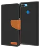A black flip case wallet for a phone is shown open, revealing the phone inside. Náhľad obrázku produktu