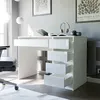 Bureau avec tiroirs BELLA blanc brillant 110x77x55 Table de Voir les images du produit 4