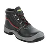 A single black safety boot with red accents and laces, shown against a white background. Voir les images du produit
