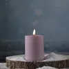 LED Stumpenkerze MIA - Kunststoff - realistische 3D Flamme - H: 10cm - outdoor - pastell lila Produktbild-Vorschau
