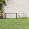 vidaXL 4-częściowy kojec dla psa czarny 100x50cm stal Podgląd zdjęcia produktu 8