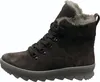 A single brown suede boot with gray fur lining and black laces is shown against a white background. Produktbild-Vorschau