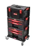 A stack of black and red toolboxes with wheels. Náhled obrázku produktu