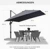 PURPLE LEAF Sonnenschirm 300 x 300 cm Groß Ampelschirm mit Produktbild-Vorschau 2