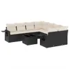9-tlg. Garten-Sofagarnitur mit Kissen Schwarz Poly Rattan Produktbild-Vorschau 1