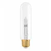 A studio shot of a clear, tubular incandescent light bulb with a gold-colored base against a white background. Anteprima dell’immagine prodotto