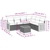7-tlg. Garten-Sofagarnitur mit Kissen Grau Poly Rattan Produktbild-Vorschau 3