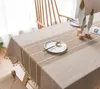 Quaste Tischdecke 100x160 Abwaschbar Leinen Tischtuch Beige Produktbild-Vorschau 2