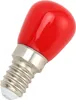 A close-up studio shot of a single red LED light bulb with a silver screw base. Podgląd zdjęcia produktu