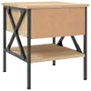 A product shot of a wooden nightstand with a metal frame. Náhled obrázku produktu