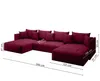 A dark red U-shaped sectional sofa with dimensions indicated by measurement lines and text. Náhľad obrázku produktu