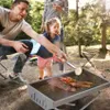 Klappbarer tragbarer Holzkohlegrill BBQ aus Stahl Garten Produktbild-Vorschau 3