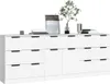 vidaXL 3-dílný příborník Bílý dřevěný materiál Náhled obrázku produktu 3