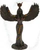 A bronze statue of the Egyptian goddess Isis with outstretched wings, standing on a rocky base. Produktbild-Vorschau