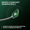 A close-up, stylized view of a microphone with internal components visible, set against a dark green background with dotted lines radiating outwards. Produktbild-Vorschau