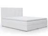 A white boxspring bed with a headboard and mattress is shown against a white background. Produktbild-Vorschau