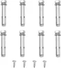 A collection of metal anchors and screws on a white background. Náhled obrázku produktu