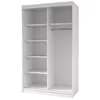 Schwebetürenschrank Kleiderschrank Schrank 120 cm Weiß/Weiß Produktbild-Vorschau 5