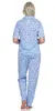 Damen Pyjama kurzarm Schlafanzug Pyjama-Set;  Blau L/40 Produktbild-Vorschau 4