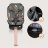 A car seat with close-up insets showing installation details. Produktbild-Vorschau