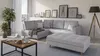 S-STYLE MÖBEL - Ecksofa und Fußhocker mit Holzfüßen im Produktbild-Vorschau 1