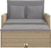 vidaXL Gartensofa mit Kissen 2-Sitzer Beige Poly Rattan Produktbild-Vorschau 5