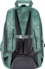 The back of a green backpack with a palm leaf pattern. Produktbild-Vorschau
