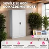 Skříňka se 6 přihrádkami a tyčí na oblečení - šedá, 80 cm Náhled obrázku produktu 4