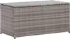 A gray poly rattan garden box with a lid, shown from the front-left. Náhľad obrázku produktu