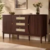 Mueble aparador Merax de 140 cm, armario de ratán con 3 Vista previa de la imagen del producto 5