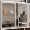Vitrine mit Beleuchtung 3 Farbe, Glas-Sideboard mit 4 Produktbild-Vorschau 5