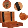 Holz skizzierende Bleistiftbox antike massive Holzquadrat Produktbild-Vorschau 4