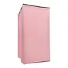 A freestanding changing room with a pink curtain. Voir les images du produit