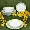 12dílný jídelní servis Split green stripes porcelánový Náhled obrázku produktu 2