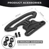 A black car accessory, likely a hanger for clothes, displayed with dimensions and included parts. Produktbild-Vorschau
